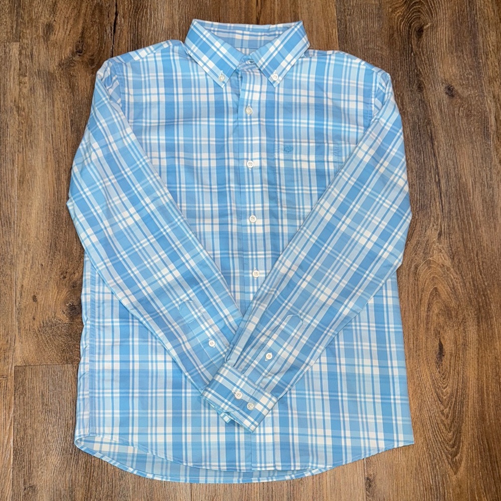 Southern Tide Boys Blue Plaid Shirt